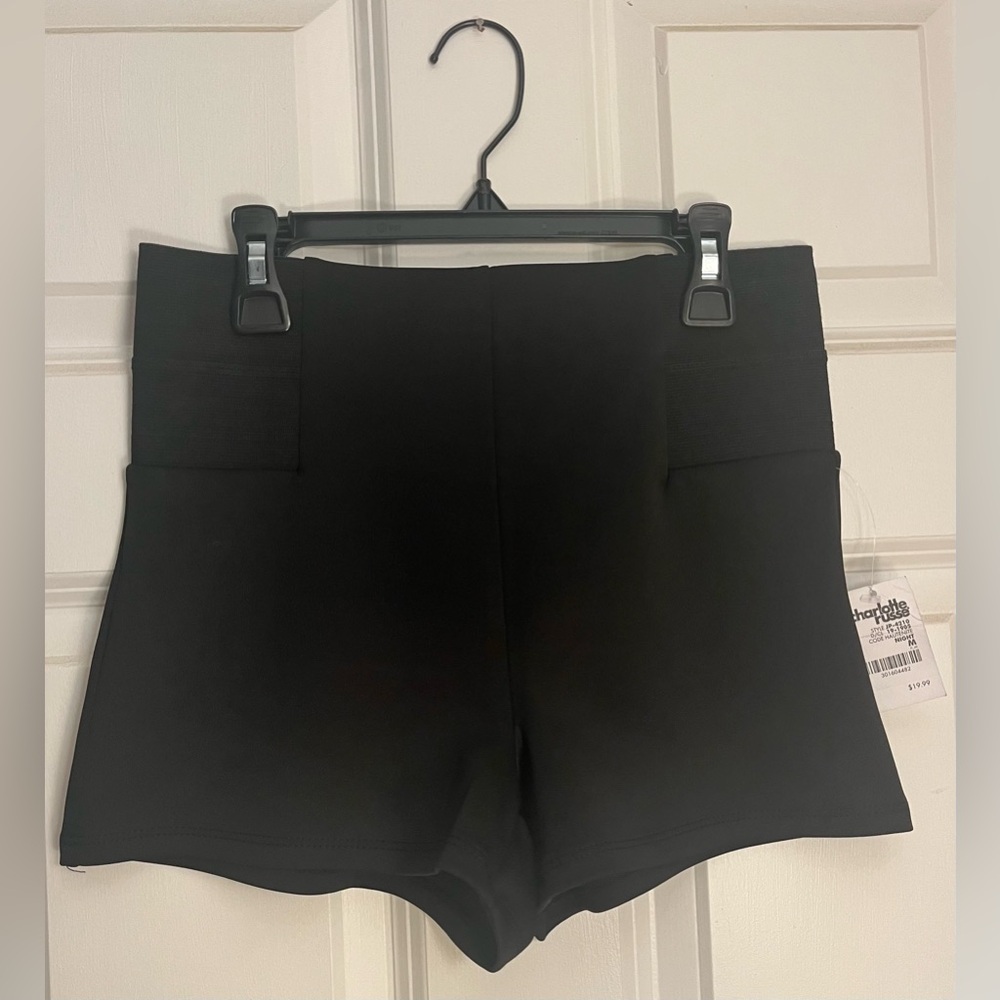 Charlotte Russe Black High-Waist Stretch Shorts